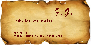 Fekete Gergely névjegykártya
